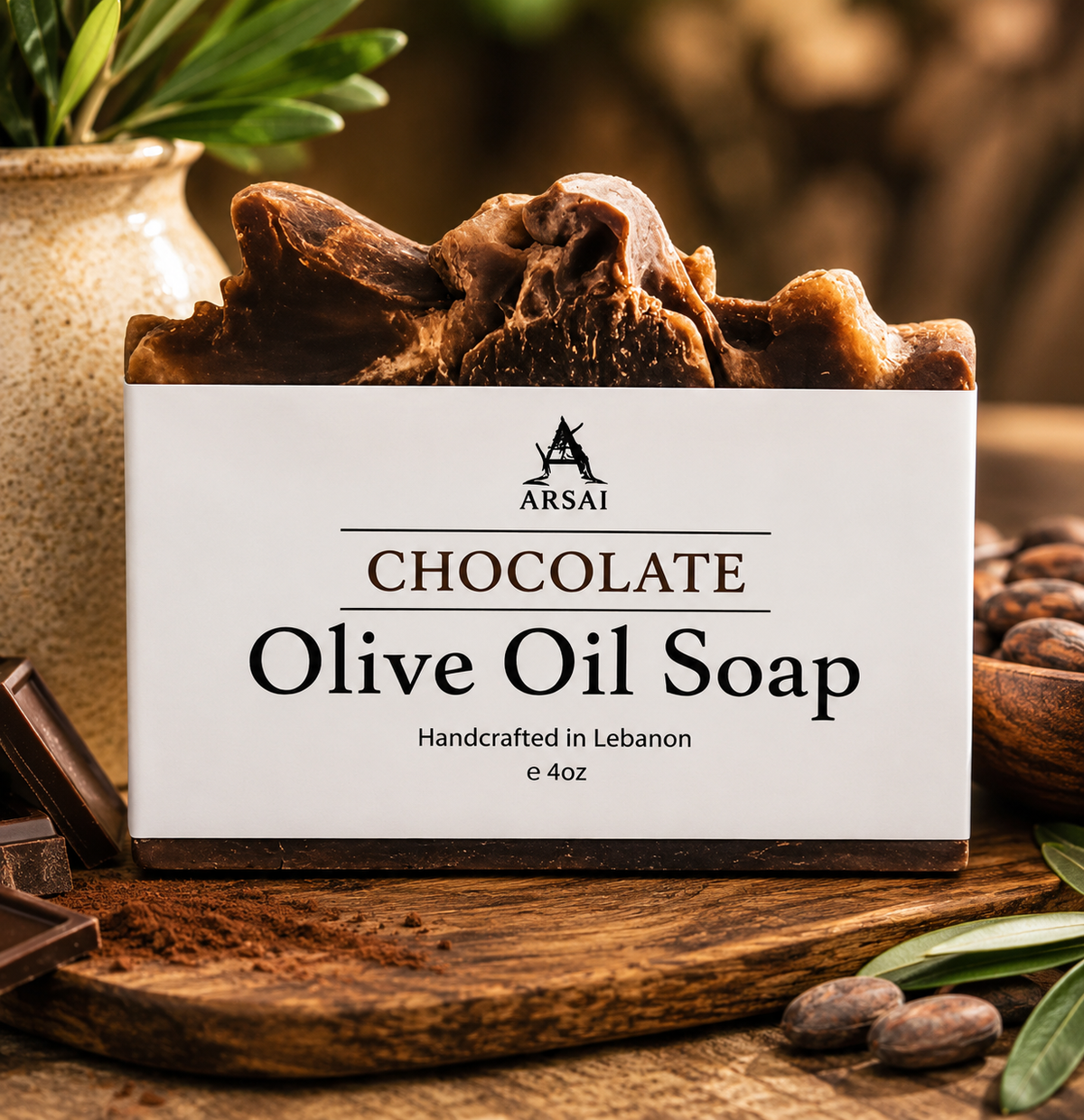 Arsai Chocolate Pure Olive Oil Bar Soap