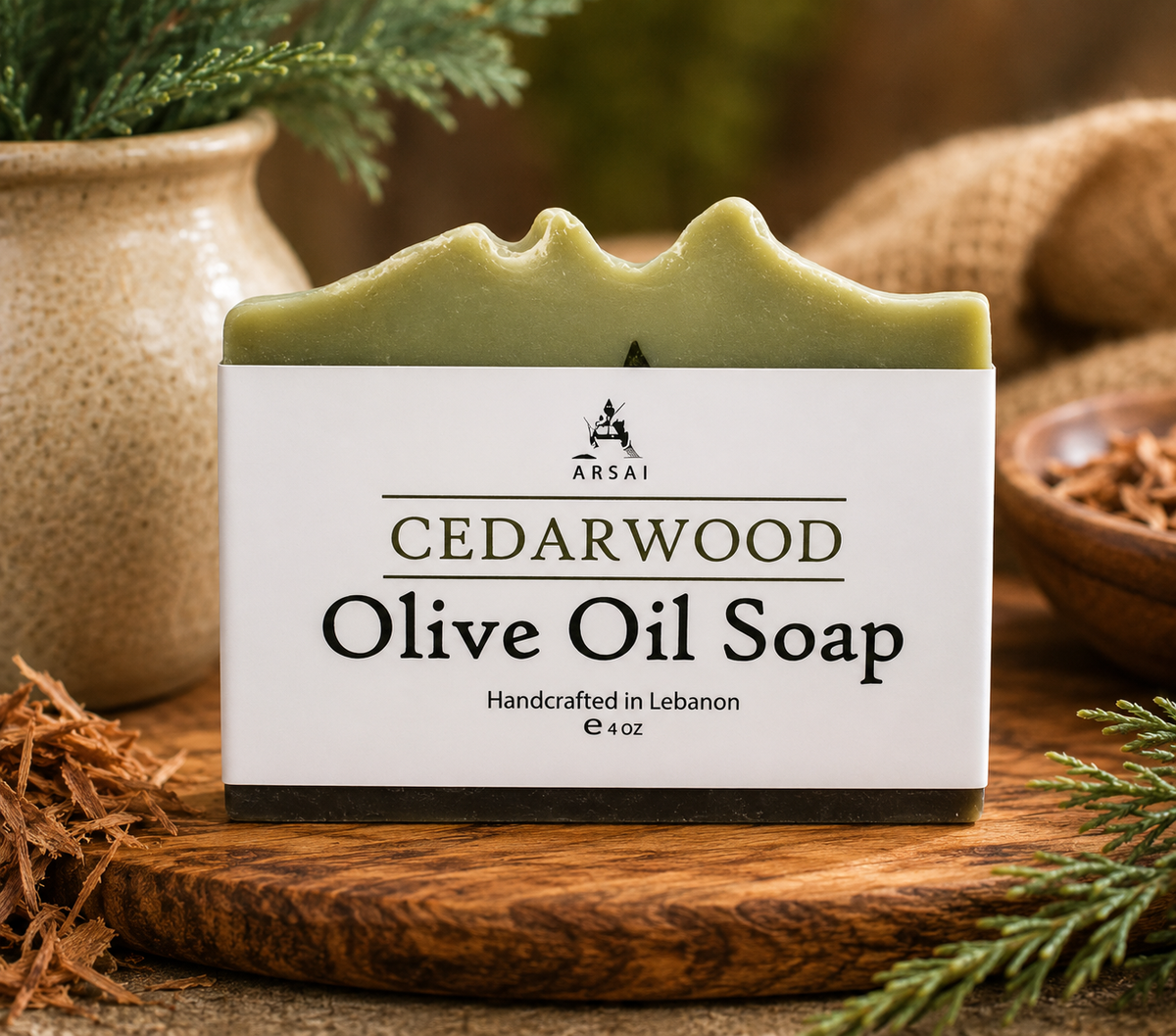 Arsai Cedarwood Pure Olive Oil Bar Soap