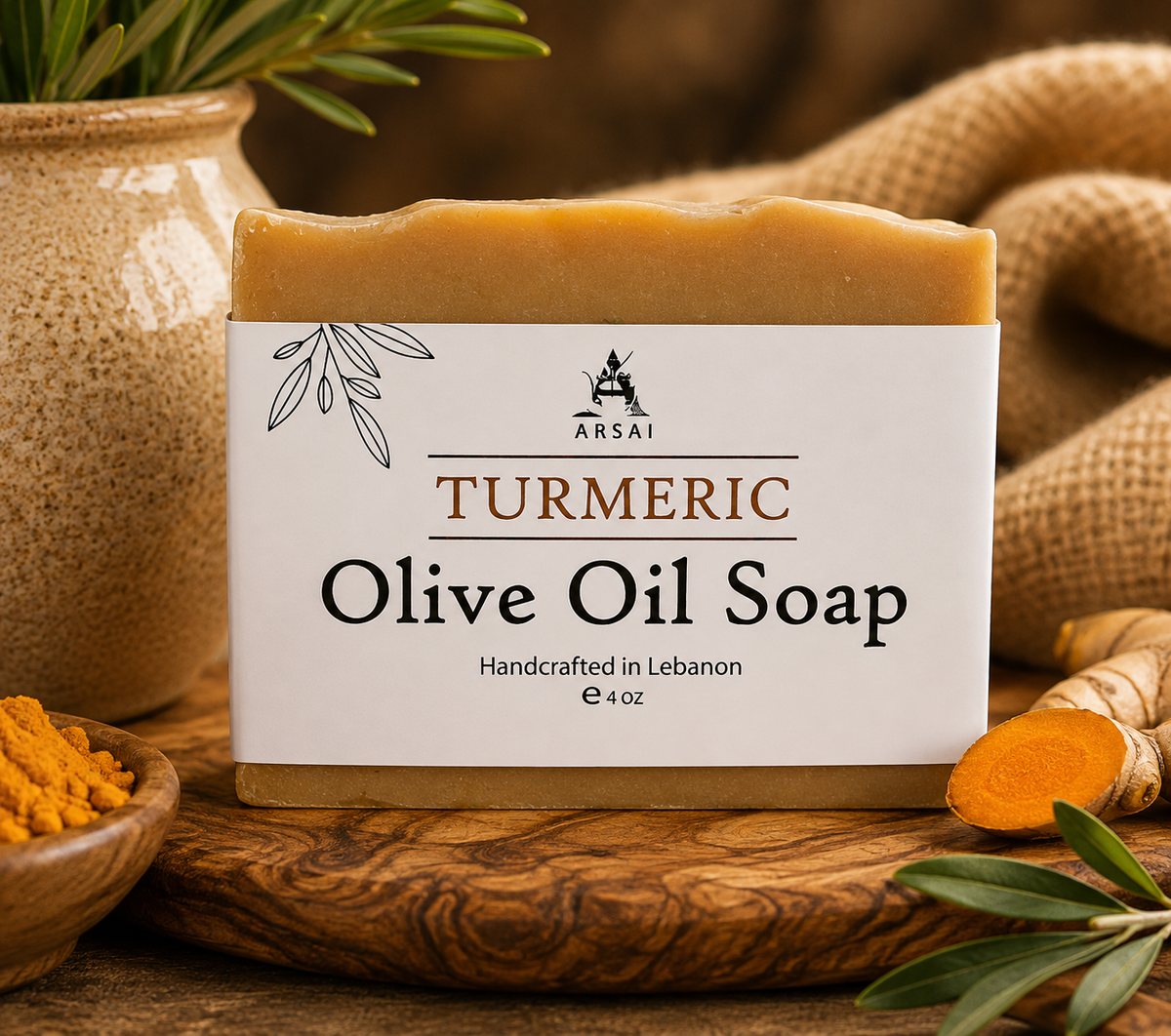 Arsai Turmeric Pure Olive Oil Bar Soap