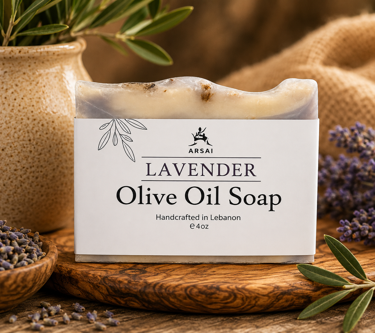 Arsai Lavender Pure Olive Oil Bar Soap