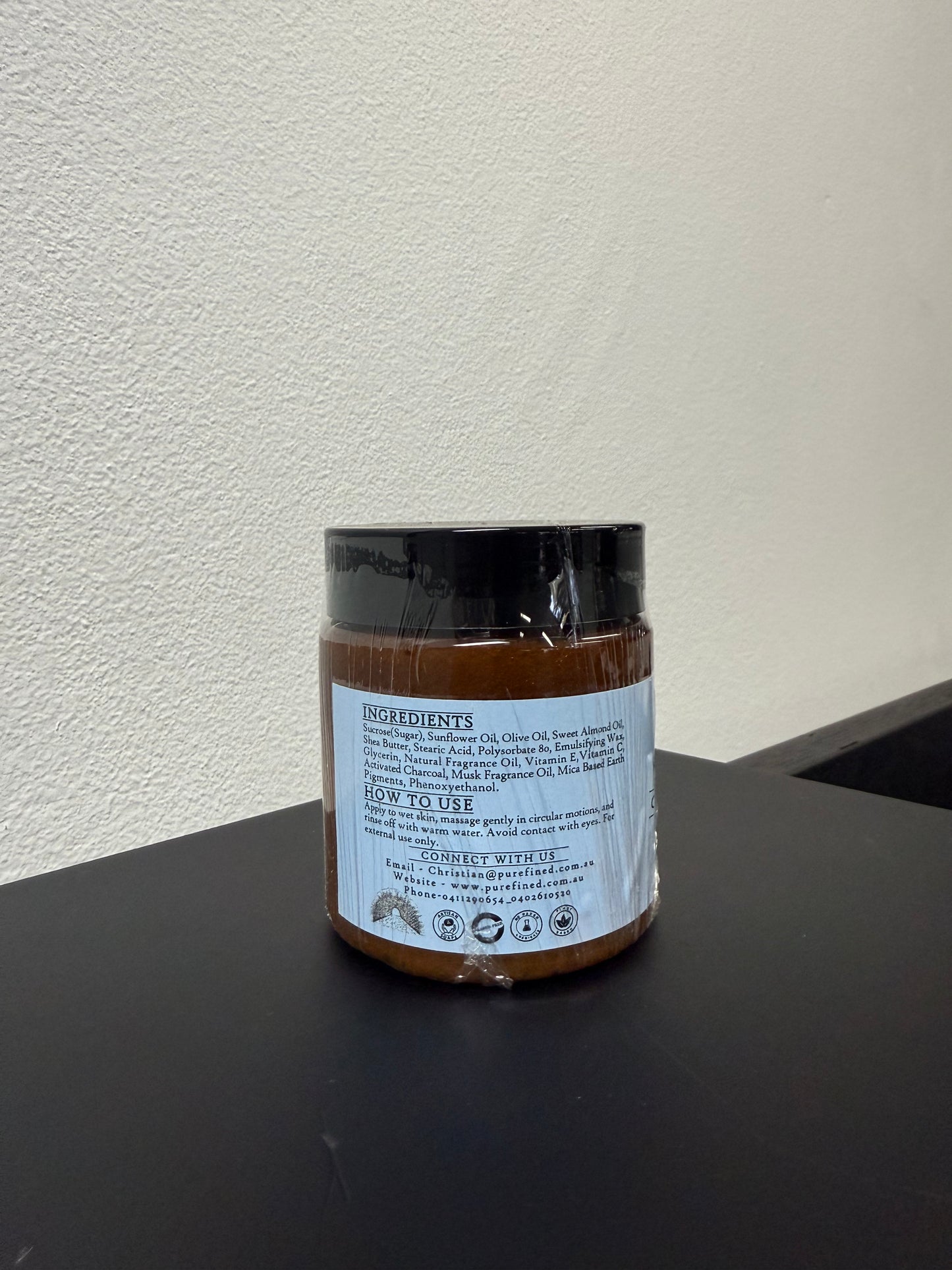 Exfoliating Olive and Charcoal and Musk Body Scrub 250g