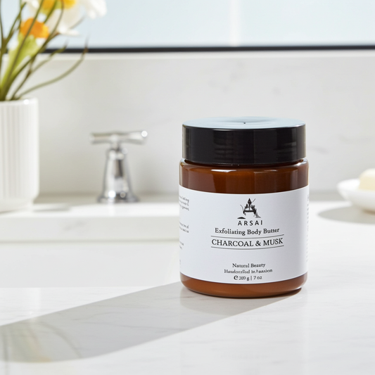 Moisturising Olive and Charcoal and Musk Body Butter 250g