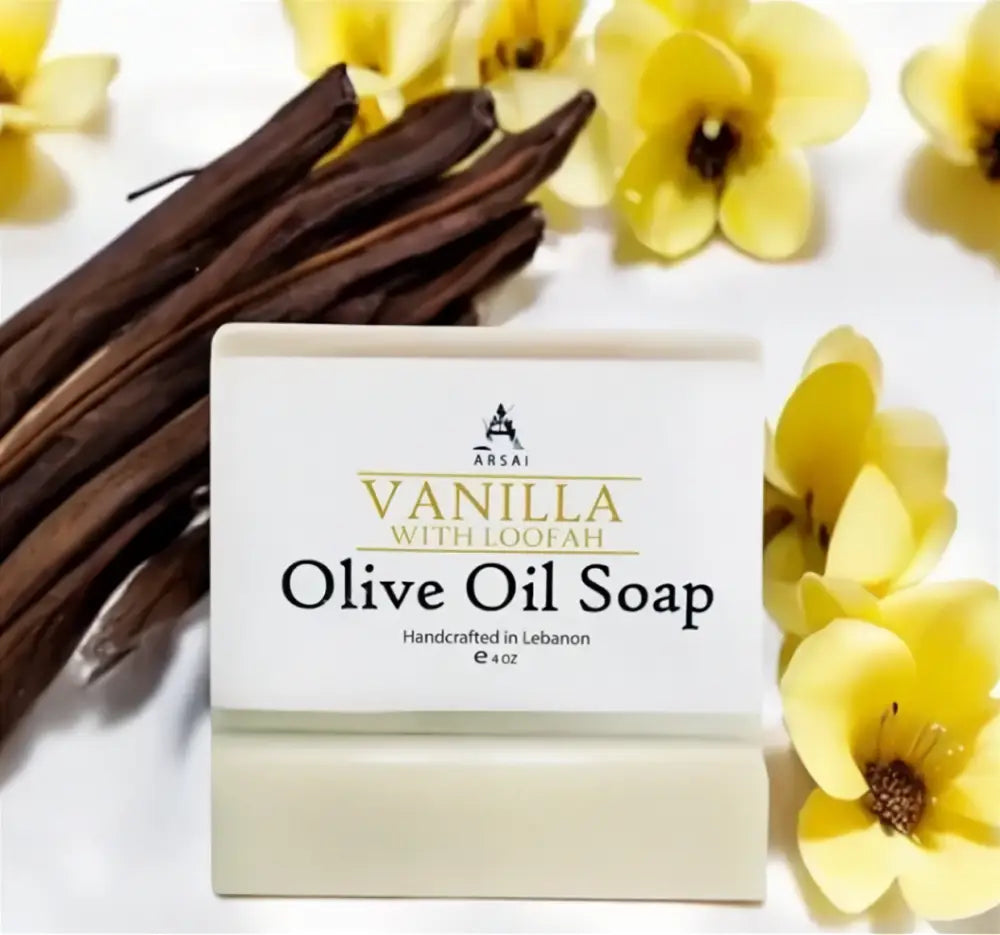 Arsai Vanilla Pure Olive Oil Bar Soap with Infused Loofah